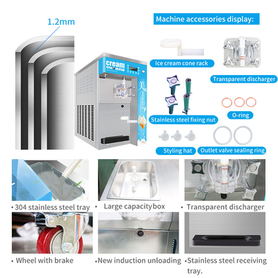 Table Top Big Capacity Automatic Soft Serve Ice Cream Machine BT-25AB
