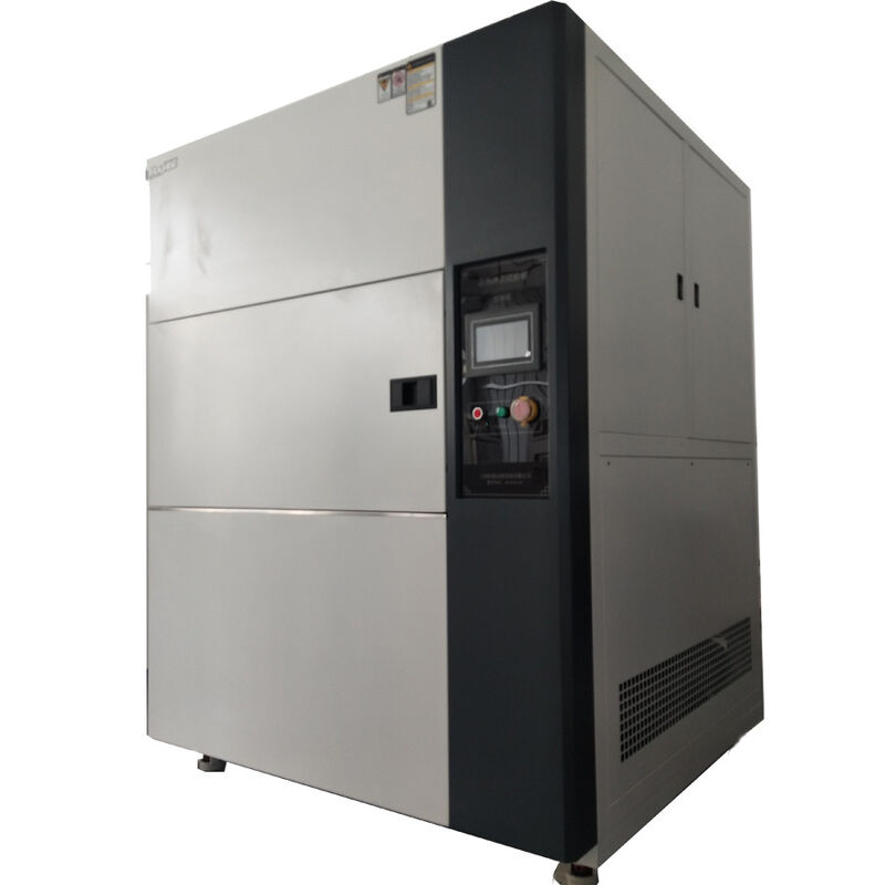 Chambre de test thermique à choc à trois boîtes personnalisable et haute performance, contrôle à écran tactile PLC pour la défense, l'électronique, la pharmacie